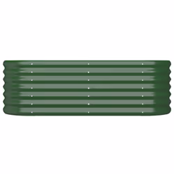 vidaXL Letto Giardino Acciaio Zincato 114x40x36 cm Verde - Vista aggiuntiva 3