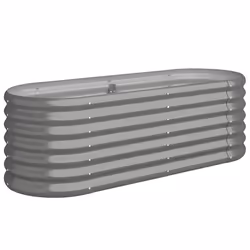 vidaXL Letto Giardino Acciaio Zincato 114x40x36 cm Grigio - Vista aggiuntiva 2