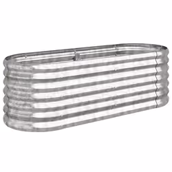 vidaXL Letto Giardino Acciaio Zincato 114x40x36cm Argento - Vista aggiuntiva 2
