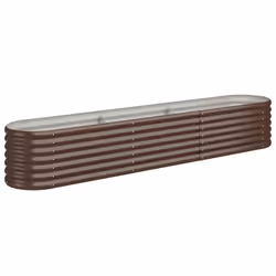 vidaXL Letto Giardino Acciaio Zincato 224x40x36cm Marrone - Vista aggiuntiva 2