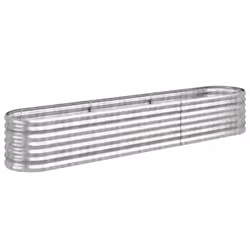 vidaXL Letto Giardino Acciaio Zincato 224x40x36cm Argento - Vista aggiuntiva 2