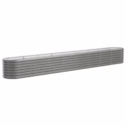vidaXL Letto Giardino Acciaio Zincato 332x40x36 cm Grigio - Vista aggiuntiva 2