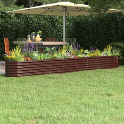 Vidaxl - Letto Giardino Acciaio Verniciato a Polvere 332x40x36cm Marrone 97373