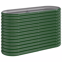 vidaXL Letto Giardino Acciaio Zincato 114x40x68 cm Verde - Vista aggiuntiva 2