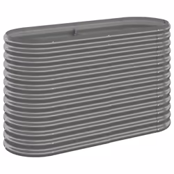 vidaXL Letto Giardino Acciaio Zincato 114x40x68 cm Grigio - Vista aggiuntiva 2