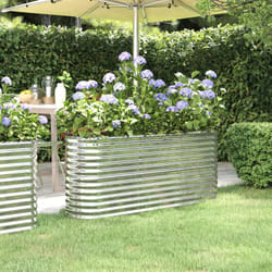 Vidaxl - Fioriere Giardino, Letto Giardino Acciaio Verniciato a Polvere 152x40x68cm Argento