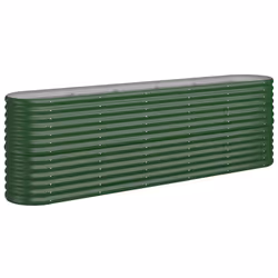 vidaXL Letto Giardino Acciaio Zincato 224x40x68 cm Verde - Vista aggiuntiva 2