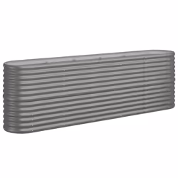 vidaXL Letto Giardino Acciaio Zincato 224x40x68 cm Grigio - Vista aggiuntiva 2