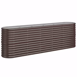 vidaXL Letto Giardino Acciaio Zincato 224x40x68cm Marrone - Vista aggiuntiva 2