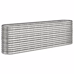 vidaXL Letto Giardino Acciaio Zincato 224x40x68cm Argento - Vista aggiuntiva 2