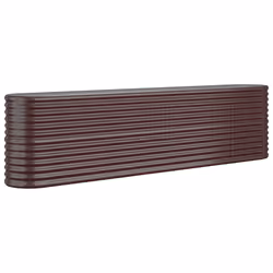 vidaXL Letto Giardino Acciaio Zincato 260x40x68cm Marrone - Vista aggiuntiva 2