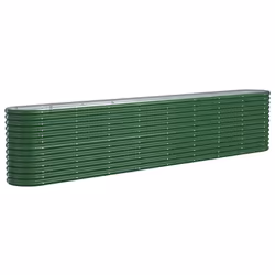 vidaXL Letto Giardino Acciaio Verniciato a Polvere 332x40x68 cm Verde - Vista aggiuntiva 2