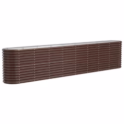 vidaXL Letto Giardino Acciaio Zincato 332x40x68cm Marrone - Vista aggiuntiva 2