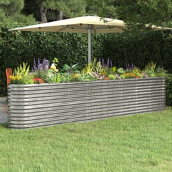 Vidaxl - Fioriere Giardino, Letto Giardino Acciaio Verniciato a Polvere 332x40x68cm Argento