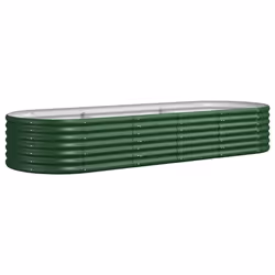 vidaXL Letto Giardino Acciaio Zincato 224x80x36 cm Verde - Vista aggiuntiva 2