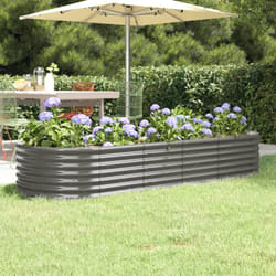 vidaXL Letto Giardino Acciaio Zincato 224x80x36 cm Grigio