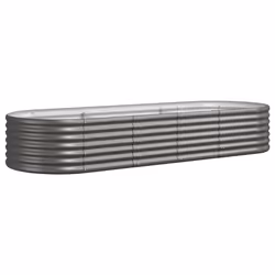 vidaXL Letto Giardino Acciaio Zincato 224x80x36 cm Grigio - Vista aggiuntiva 2