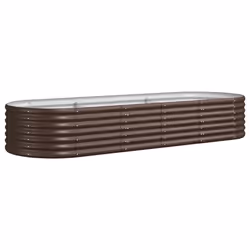 vidaXL Letto Giardino Acciaio Zincato 224x80x36cm Marrone - Vista aggiuntiva 2