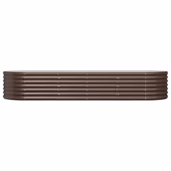 vidaXL Letto Giardino Acciaio Zincato 224x80x36cm Marrone - Vista aggiuntiva 3
