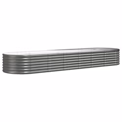 vidaXL Letto Giardino Acciaio Zincato 296x80x36 cm Grigio - Vista aggiuntiva 2