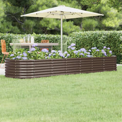 vidaXL Letto Giardino Acciaio Zincato 296x80x36cm Marrone