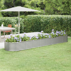 vidaXL Letto Giardino Acciaio Zincato 368x80x36cm Argento