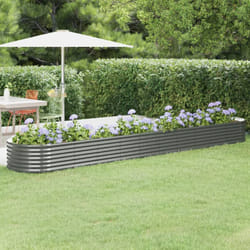 vidaXL Letto Giardino Acciaio Zincato 440x80x36 cm Grigio
