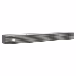 vidaXL Letto Giardino Acciaio Zincato 440x80x36 cm Grigio - Vista aggiuntiva 2