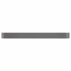 vidaXL Letto Giardino Acciaio Zincato 440x80x36 cm Grigio - Vista aggiuntiva 3