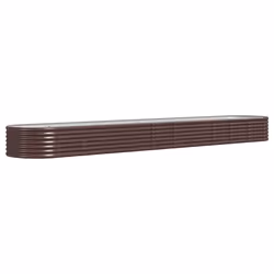 vidaXL Letto Giardino Acciaio Zincato 440x80x36cm Marrone - Vista aggiuntiva 2