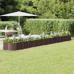 vidaXL Letto Giardino Acciaio Zincato 512x80x36cm Marrone
