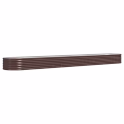 vidaXL Letto Giardino Acciaio Zincato 512x80x36cm Marrone - Vista aggiuntiva 2