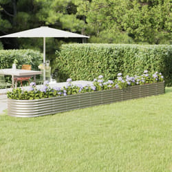 Vidaxl - Fioriere Giardino, Letto Giardino Acciaio Verniciato a Polvere 512x80x36cm Argento