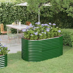 vidaXL Letto Giardino Acciaio Zincato 152x80x68 cm Verde