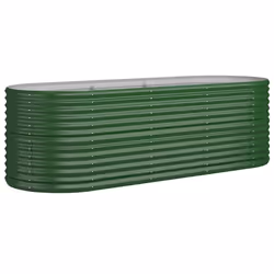vidaXL Letto Giardino Acciaio Zincato 224x80x68 cm Verde - Vista aggiuntiva 2