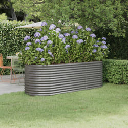 vidaXL Letto Giardino Acciaio Zincato 224x80x68 cm Grigio