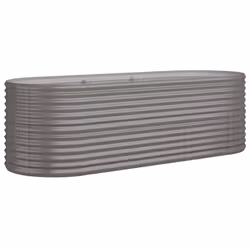 vidaXL Letto Giardino Acciaio Zincato 224x80x68 cm Grigio - Vista aggiuntiva 2