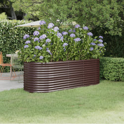 vidaXL Letto Giardino Acciaio Zincato 224x80x68cm Marrone
