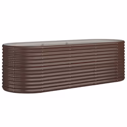vidaXL Letto Giardino Acciaio Zincato 224x80x68cm Marrone - Vista aggiuntiva 2