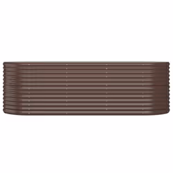 vidaXL Letto Giardino Acciaio Zincato 224x80x68cm Marrone - Vista aggiuntiva 3