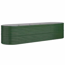vidaXL Letto Giardino Acciaio Zincato 296x80x68 cm Verde - Vista aggiuntiva 2