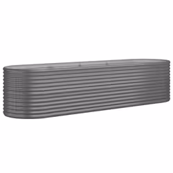 vidaXL Letto Giardino Acciaio Zincato 296x80x68 cm Grigio - Vista aggiuntiva 2