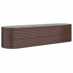 vidaXL Letto Giardino Acciaio Zincato 296x80x68cm Marrone - Vista aggiuntiva 2