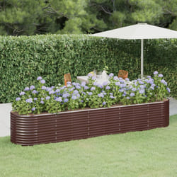 vidaXL Letto Giardino Acciaio Zincato 368x80x68cm Marrone