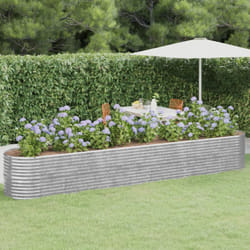 Vidaxl - Fioriere Giardino, Letto Giardino Acciaio Verniciato a Polvere 440x80x68cm Argento