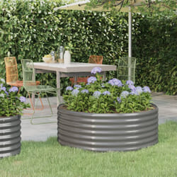 Vidaxl - Letto Giardino Acciaio Verniciato a Polvere 100x100x36cm Grigio 659101