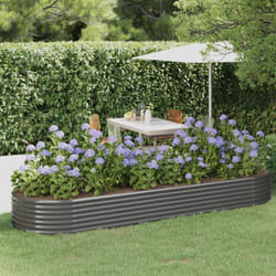 Vidaxl - Fioriere Giardino, Letto Giardino Acciaio Verniciato a Polvere 322x100x36cm Grigio