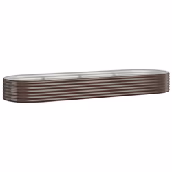 vidaXL Letto Giardino Acciaio Zincato 322x100x36 cm Marrone - Vista aggiuntiva 2
