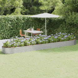 vidaXL Letto Giardino Acciaio Zincato 544x100x36cm Argento