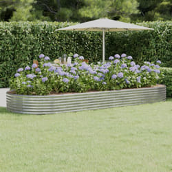 Vidaxl - Fioriere Giardino, Letto Giardino Acciaio Verniciato Polvere 373x140x36 cm Argento
